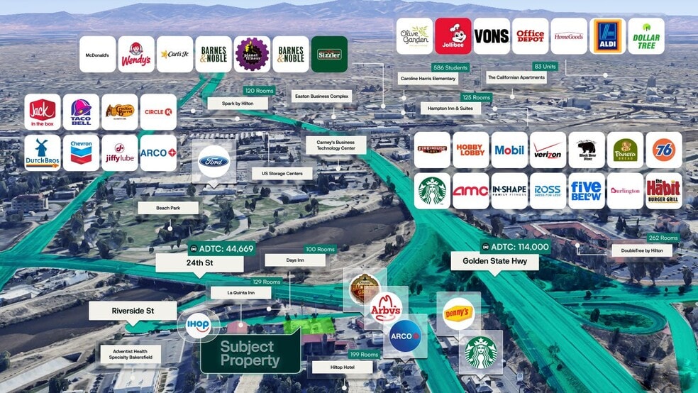 3252 Riverside Dr, Bakersfield, CA for sale - Aerial - Image 2 of 3