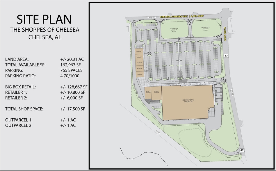 Chelsea Corners Way hwy, Chelsea, AL for lease - Site Plan - Image 3 of 9