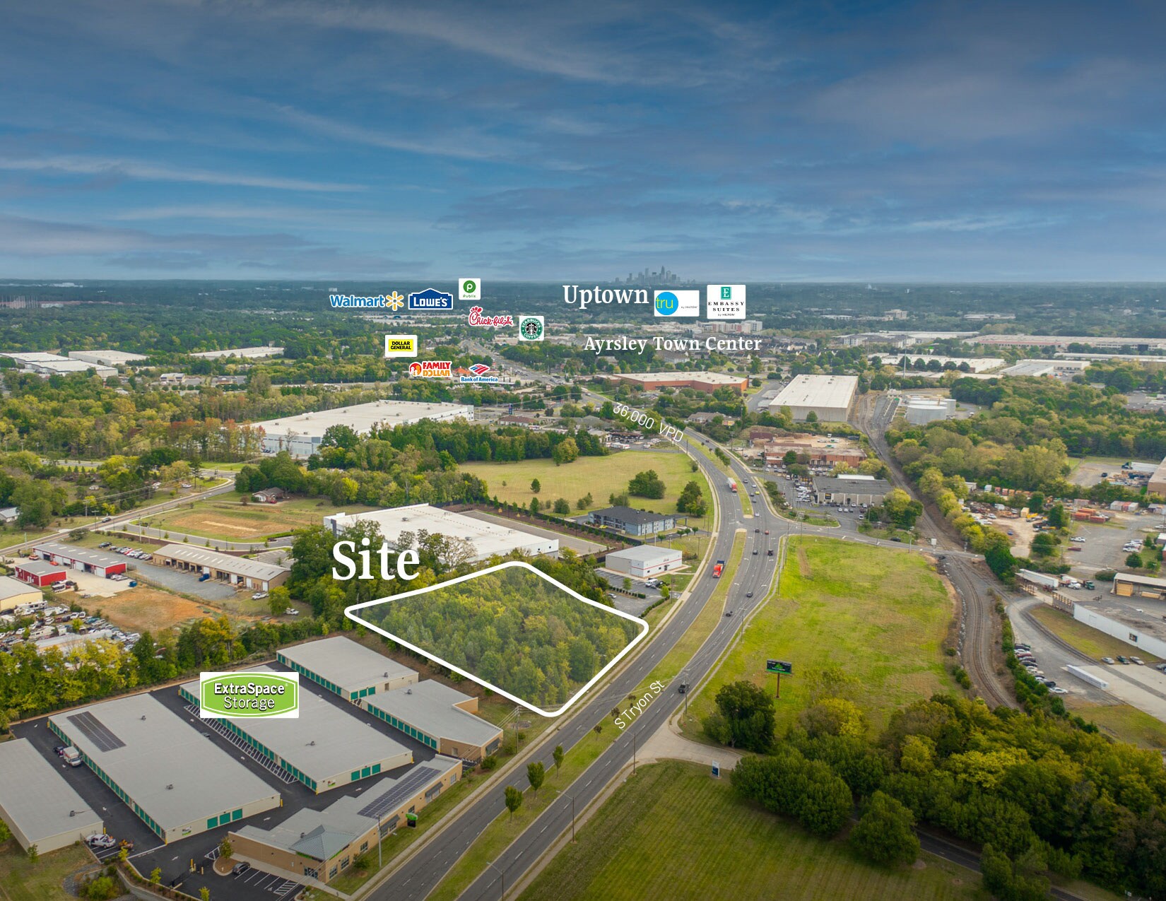 10120 S Tryon St, Charlotte, NC for sale Aerial- Image 1 of 5