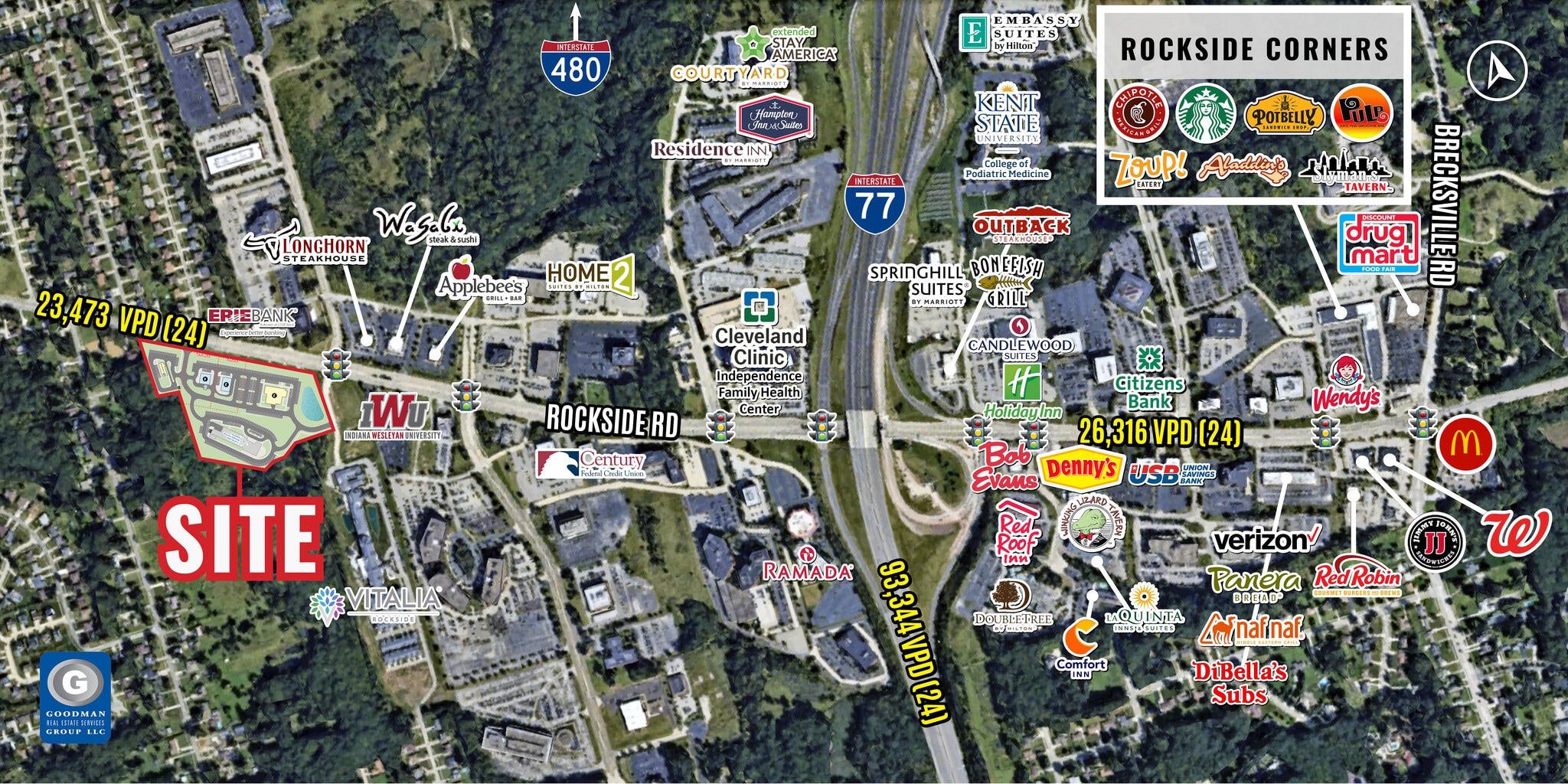 4114 Rockside Road, Seven Hills, OH for lease Aerial- Image 1 of 4