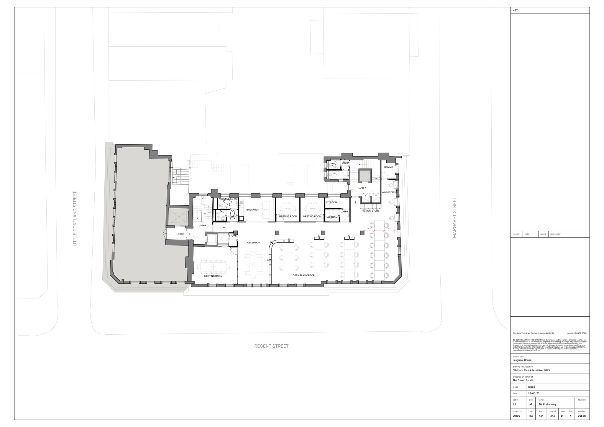 12 Little Portland St, London à louer Plan de site- Image 1 de 10