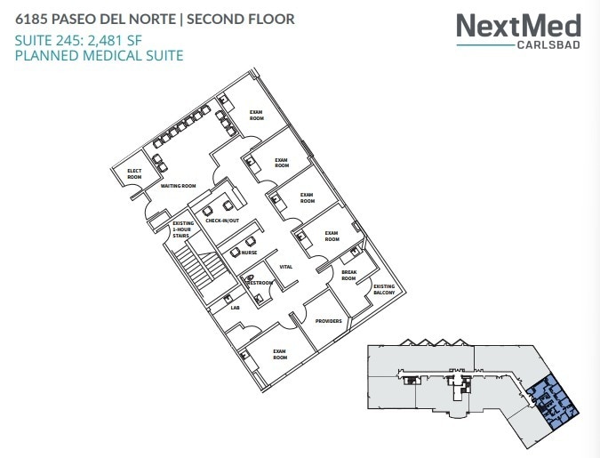 6183 Paseo del Norte, Carlsbad, CA for lease Floor Plan- Image 1 of 1
