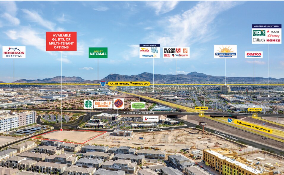 NEC Vitality Dr. & True N St. Dr, Henderson, NV à louer - Aérien - Image 3 de 4