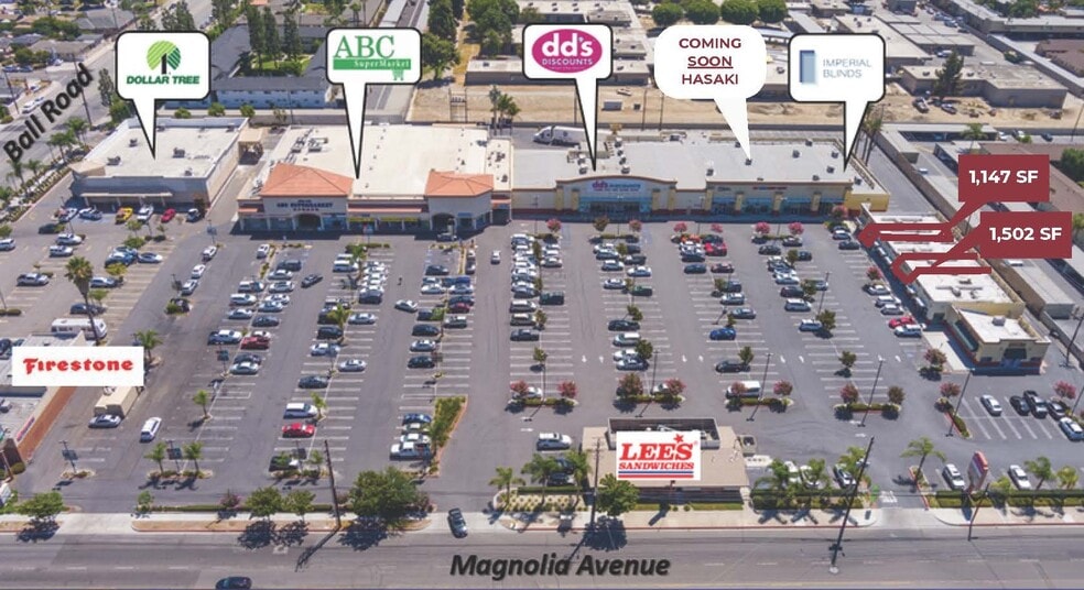 1212-1256 S Magnolia Ave, Anaheim, CA à louer - Aérien - Image 2 de 8