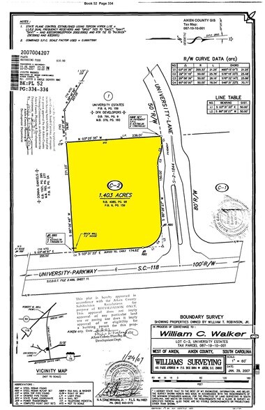 225 University Pky, Aiken, SC à vendre - Plan cadastral - Image 2 de 13