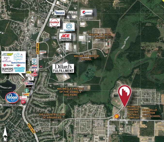 1020 Country Club, Maumelle, AR for lease - Aerial - Image 2 of 3