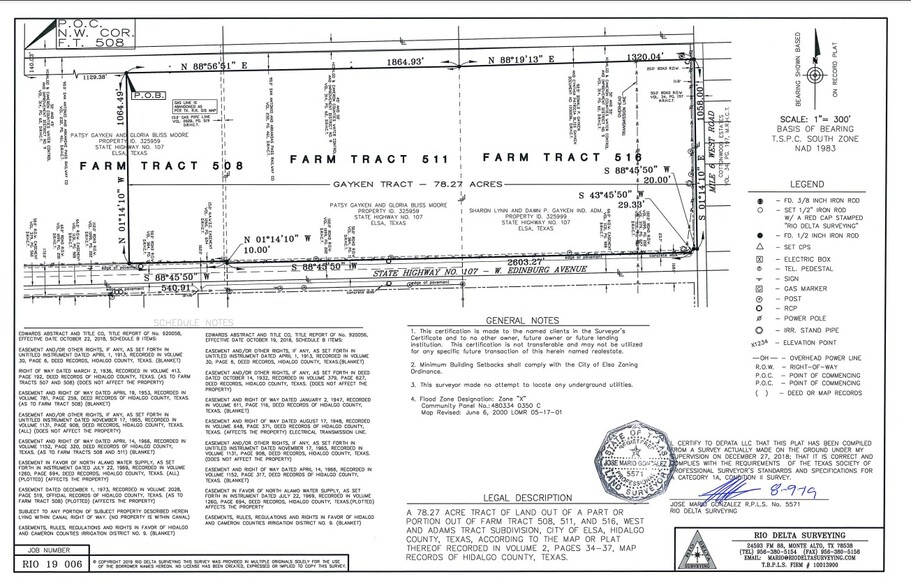 1003 Edinburg, Elsa, TX à louer - Plan cadastral - Image 3 de 9