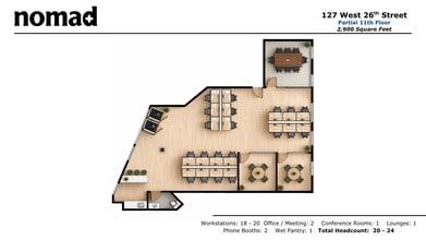 127 W 26th St, New York, NY à louer Plan d’étage- Image 1 de 5