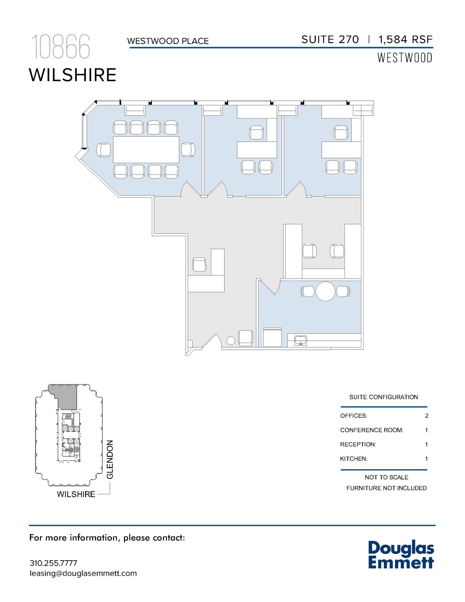 10866 Wilshire Blvd, Los Angeles, CA à louer Plan d’étage- Image 1 de 1