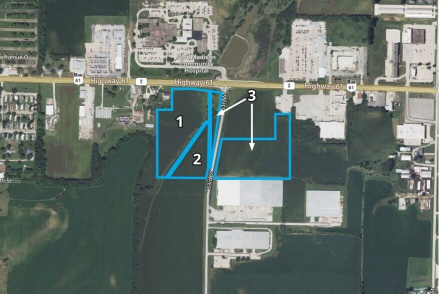 Ave O & 53rd St, Fort Madison, IA for sale - Aerial - Image 1 of 4