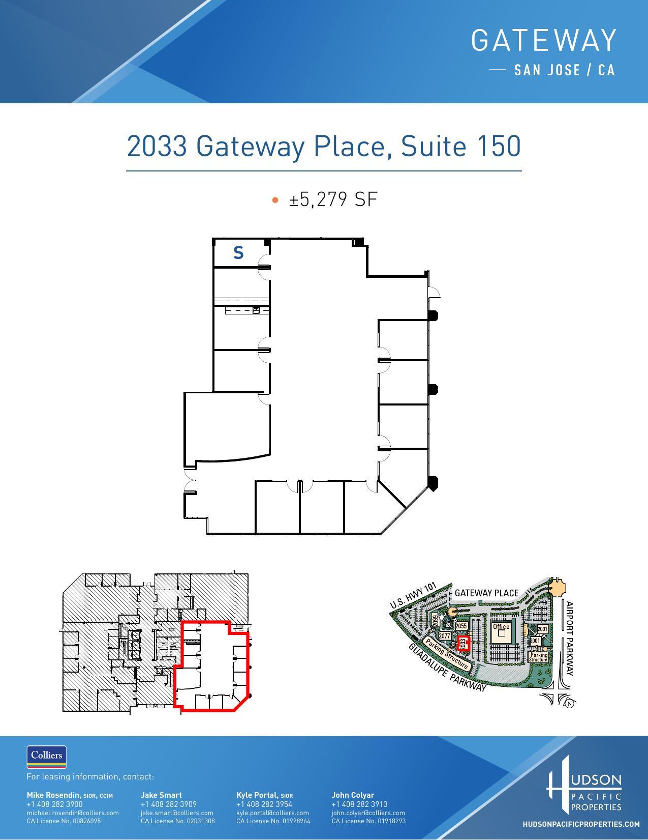2033 Gateway Pl, San Jose, CA à louer Plan d’étage- Image 1 de 1