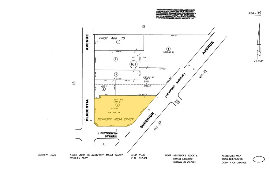 1501 Superior Ave, Newport Beach, CA à louer - Plan cadastral - Image 2 de 29