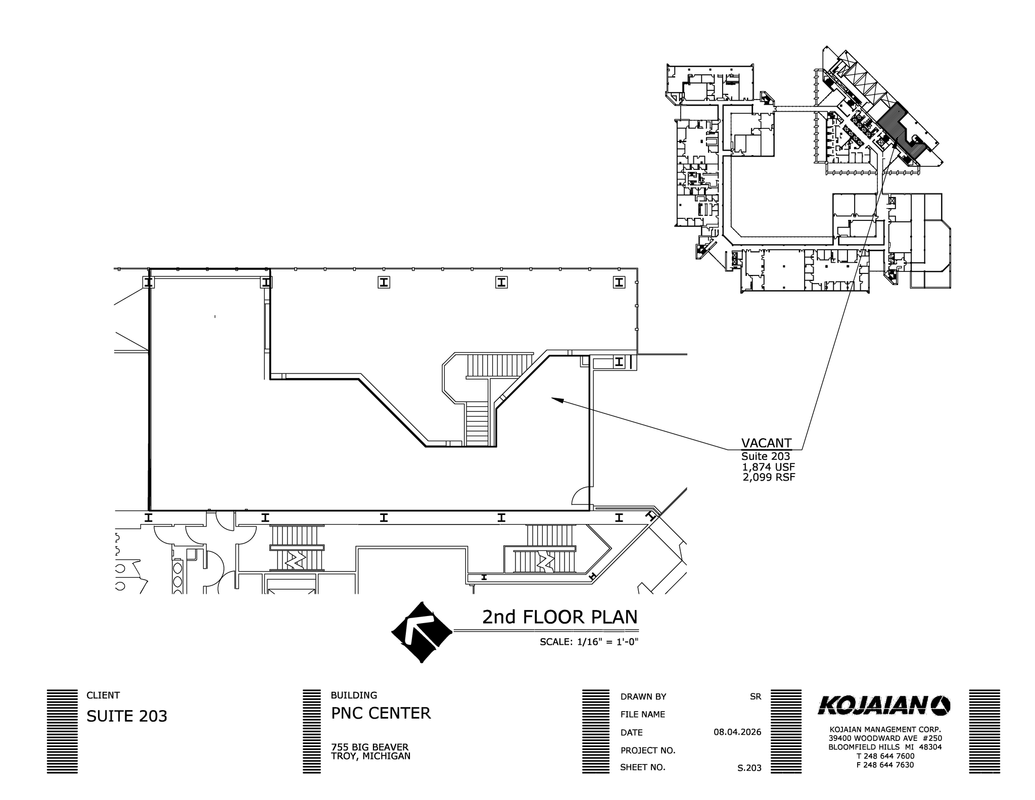 755 W Big Beaver Rd, Troy, MI à louer Plan d’étage- Image 1 de 1