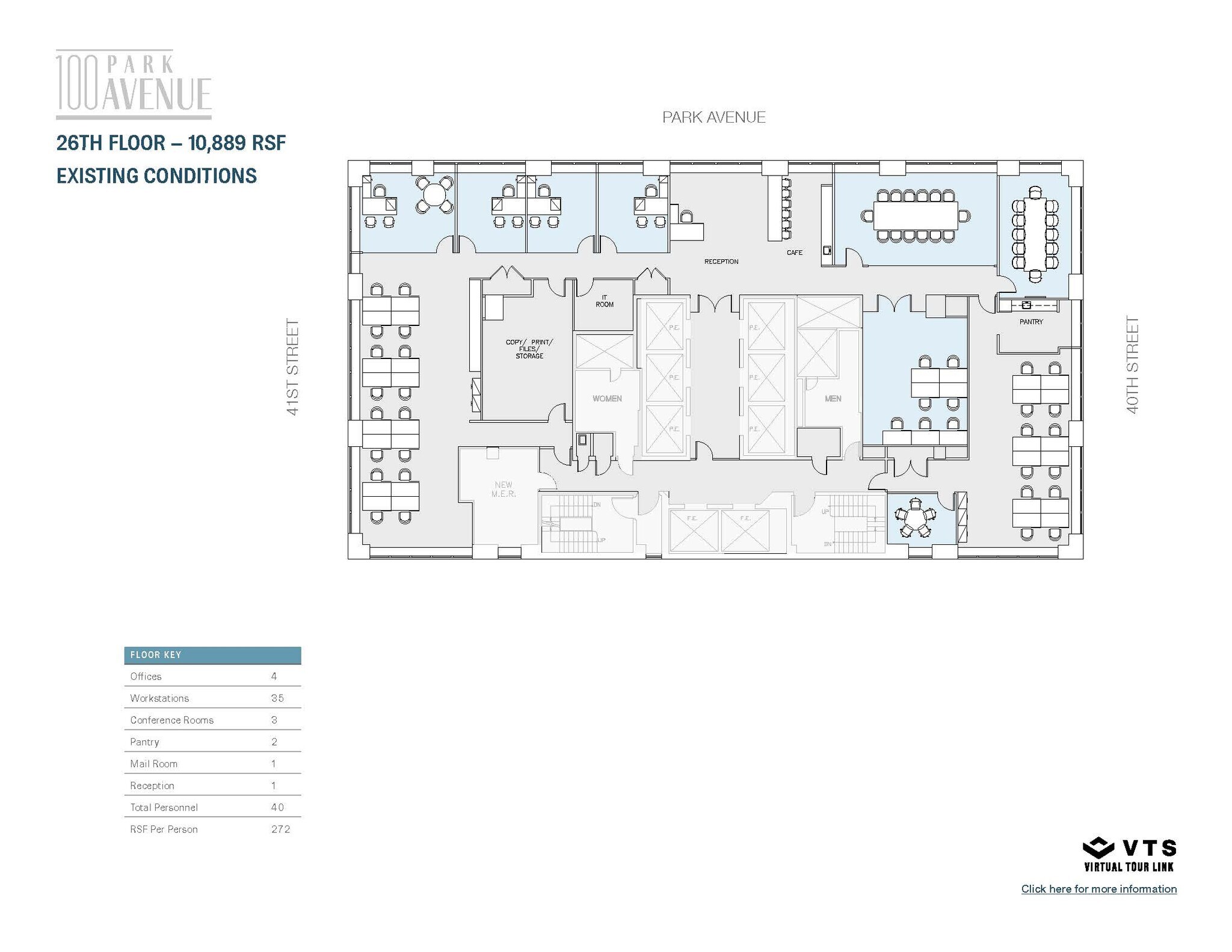 100 Park Ave, New York, NY à louer Plan d  tage- Image 1 de 3