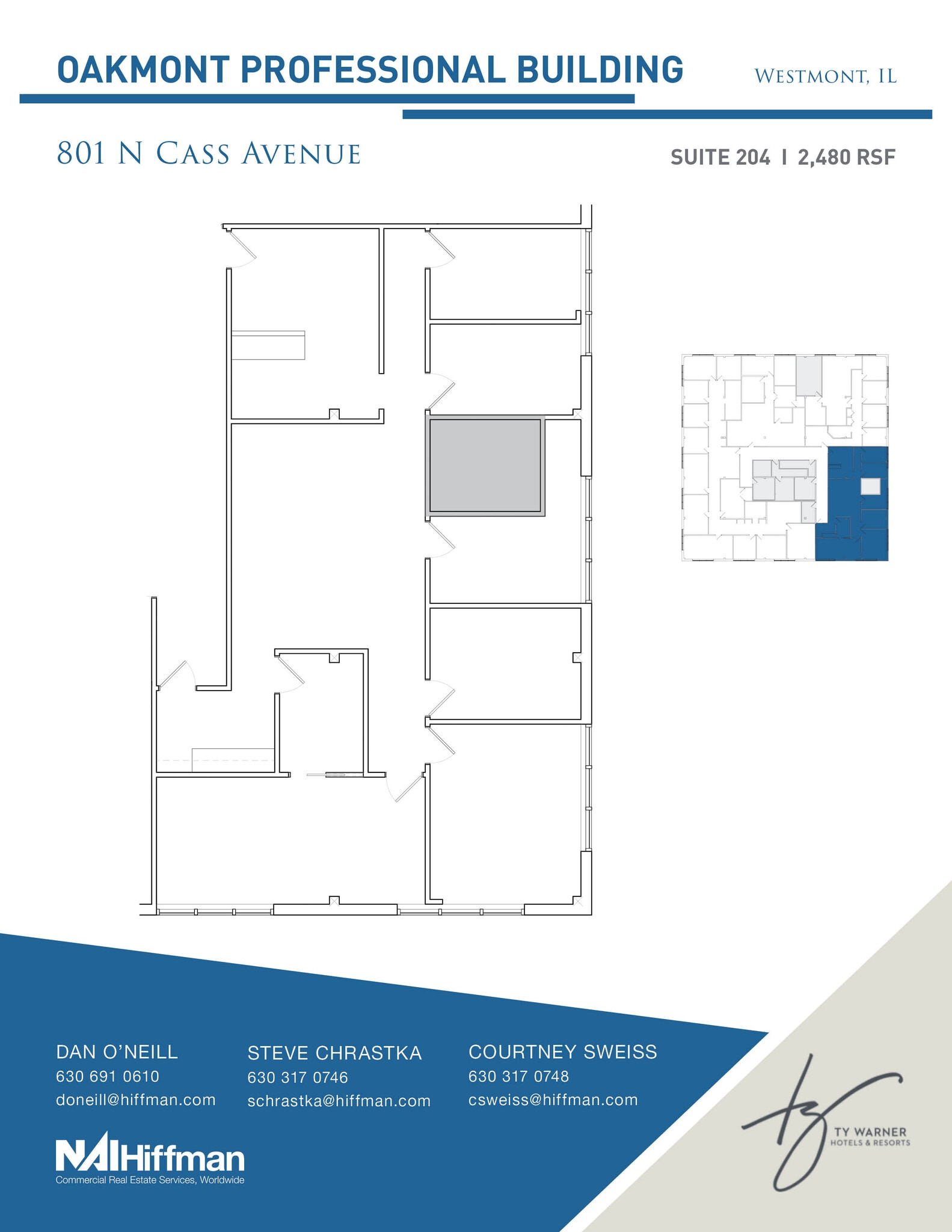 801 N Cass Ave, Westmont, IL à louer Plan d’étage- Image 1 de 1