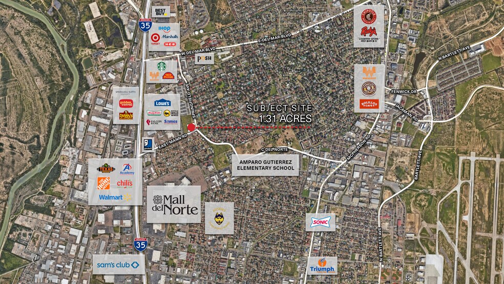 6702 Springfield Ave, Laredo, TX à vendre - Aérien - Image 3 de 5