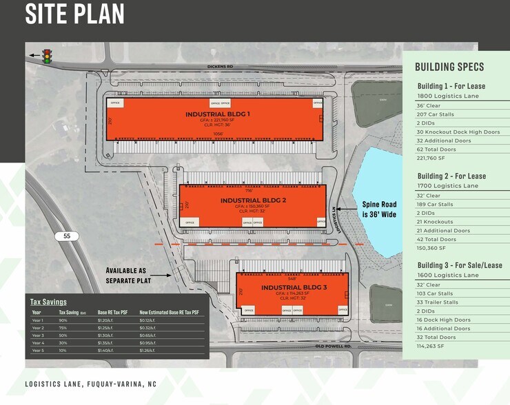 200 Dickens Road, Fuquay-Varina, NC à louer - Plan de site - Image 2 de 2