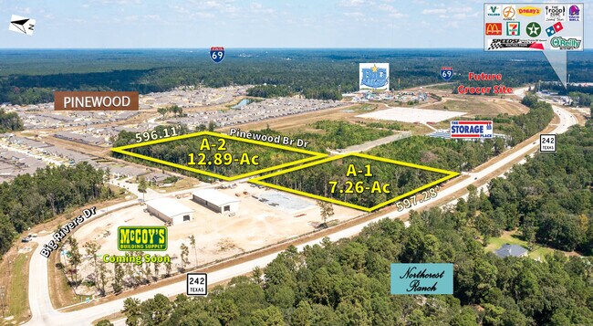 Plus de détails pour 21+Ac Hwy 242 & Big Rivers Rd, New Caney, TX - Terrain à vendre