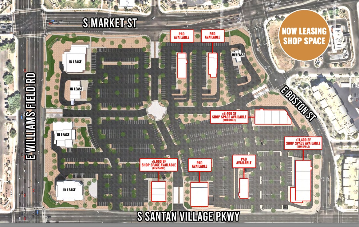 SEC E Williams Fld Rd & S Santan Village Pkwy, Gilbert, AZ for lease Building Photo- Image 1 of 2