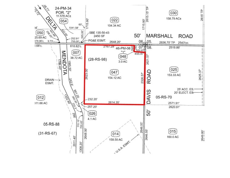 1250 W. Marshall Rd, Patterson, CA for sale - Plat Map - Image 3 of 16