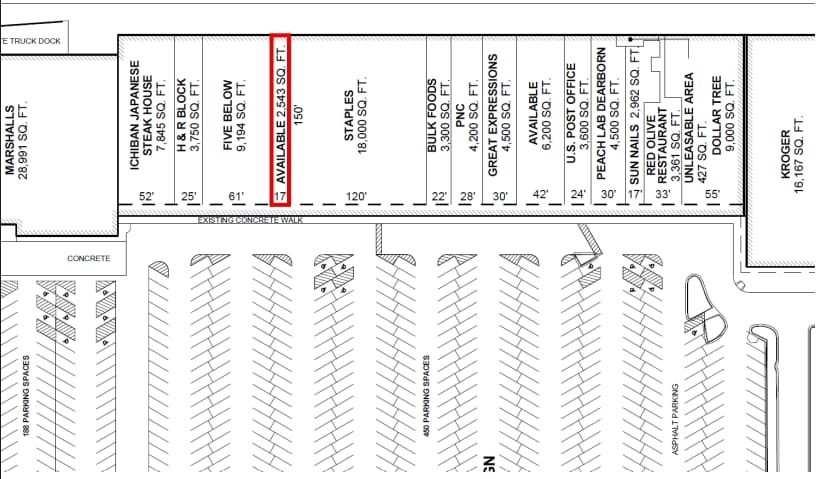 23001-23303 Michigan Ave, Dearborn, MI à louer Plan de site- Image 1 de 1