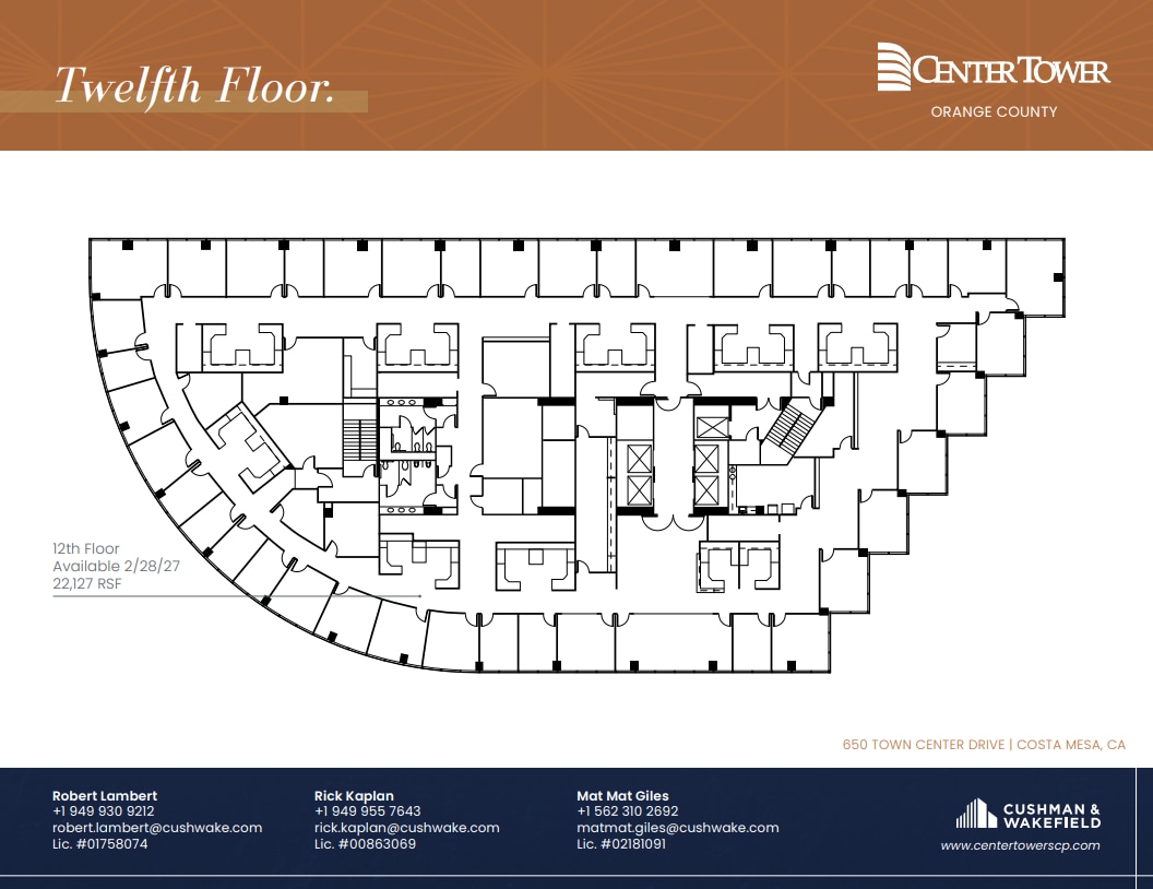 650 Town Center Dr, Costa Mesa, CA à louer Plan d’étage- Image 1 de 1