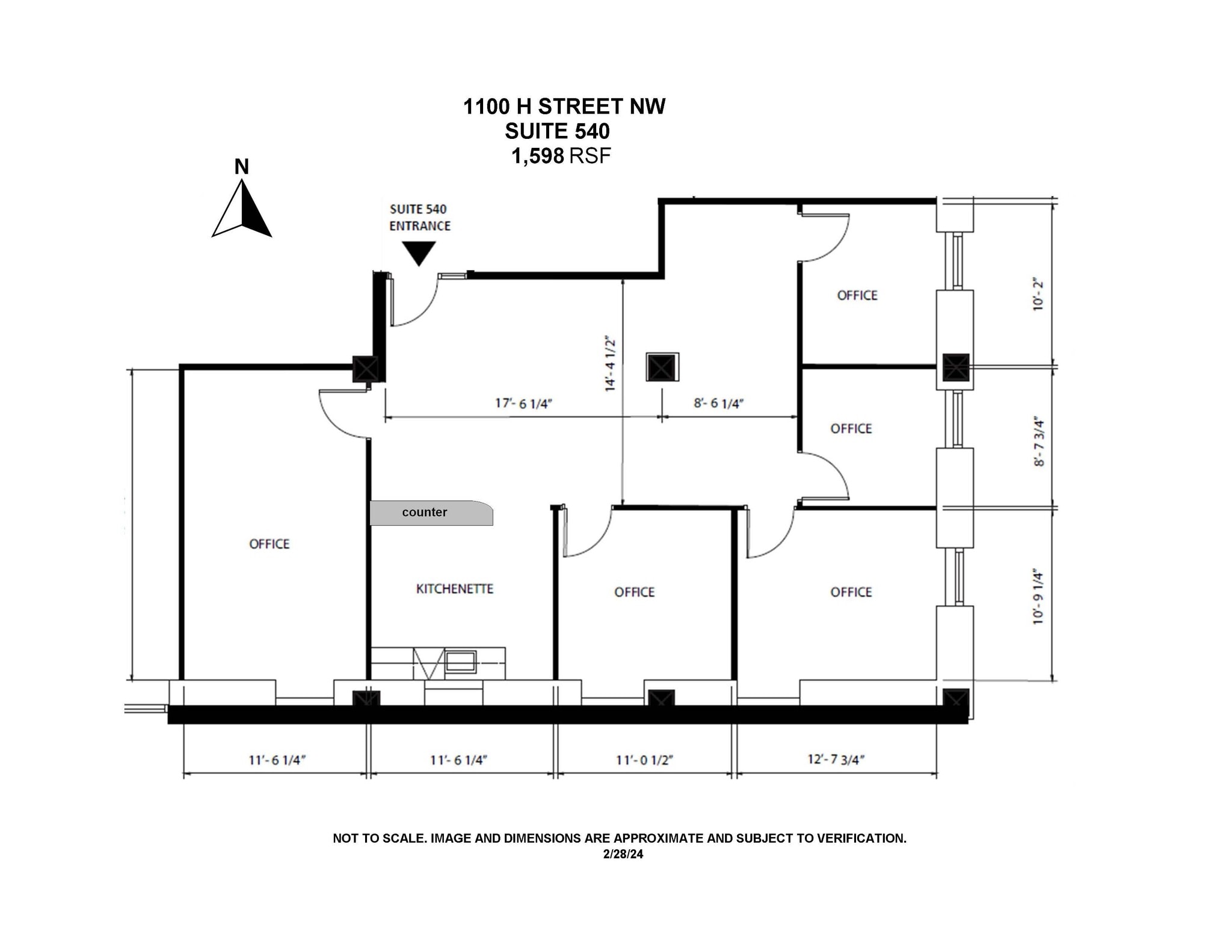 1100 H St NW, Washington, DC à louer Plan d’étage- Image 1 de 6