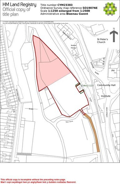 3 Station Rd, Blaina à vendre - Plan cadastral - Image 2 de 2
