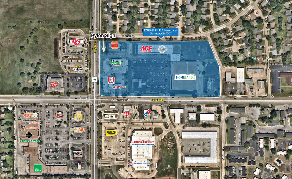 1209-1249 E Alameda St, Norman, OK for lease - Aerial - Image 2 of 2