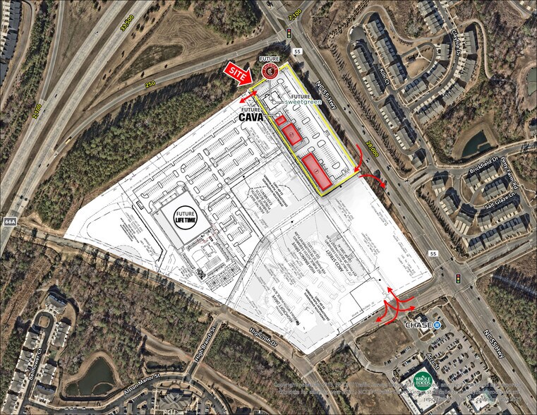 HWY 55 & Highcroft dr, Cary, NC à louer - Aérien - Image 3 de 3