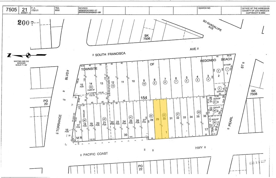 326 S Pacific Coast Hwy, Redondo Beach, CA for lease - Plat Map - Image 2 of 14