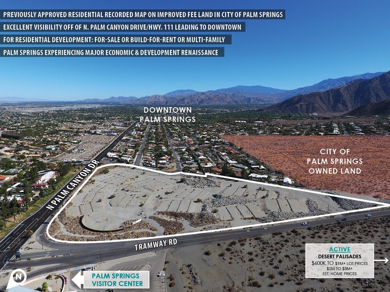 Palm Canyon, Palm Springs, CA for sale Aerial- Image 1 of 5