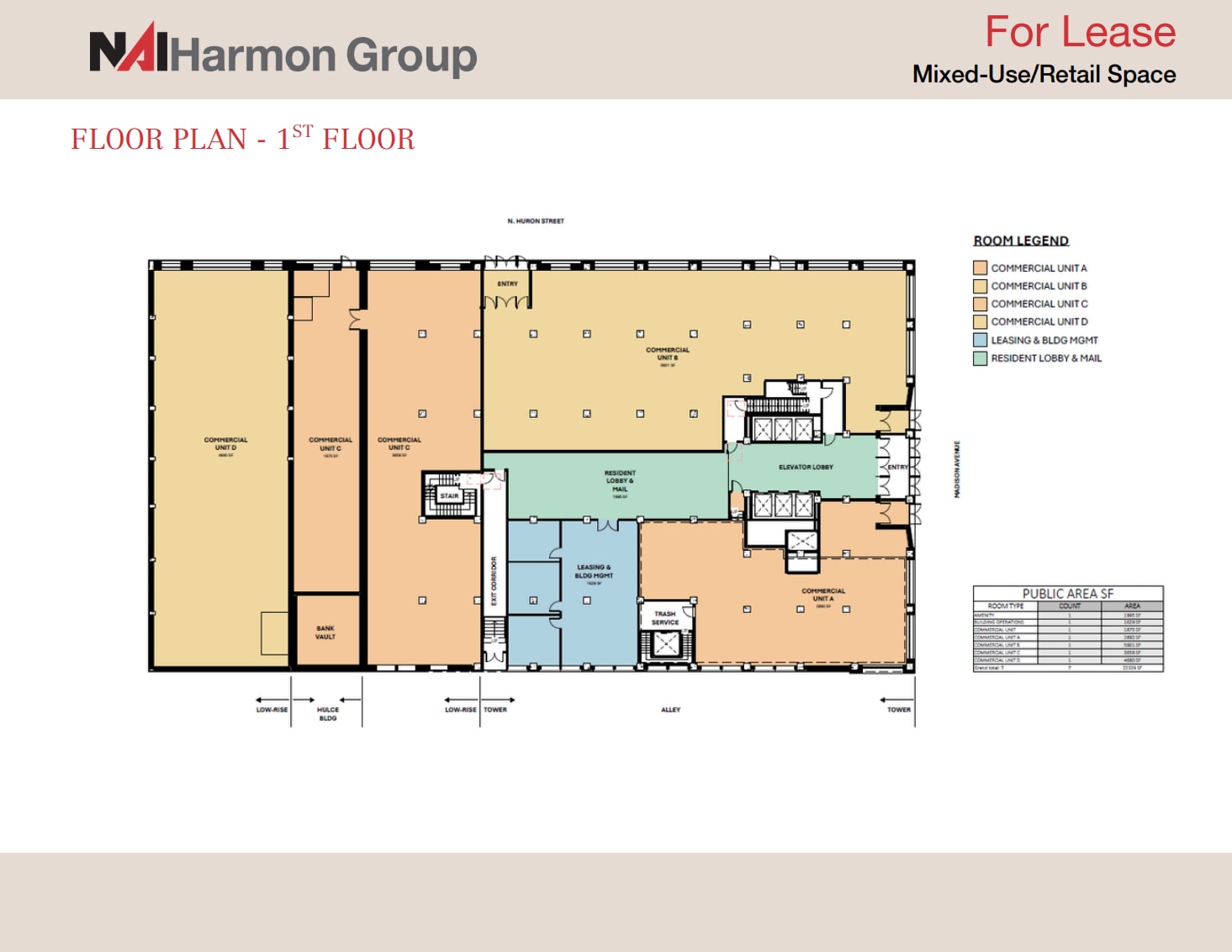 608 Madison Ave, Toledo, OH à louer Plan d’étage- Image 1 de 1