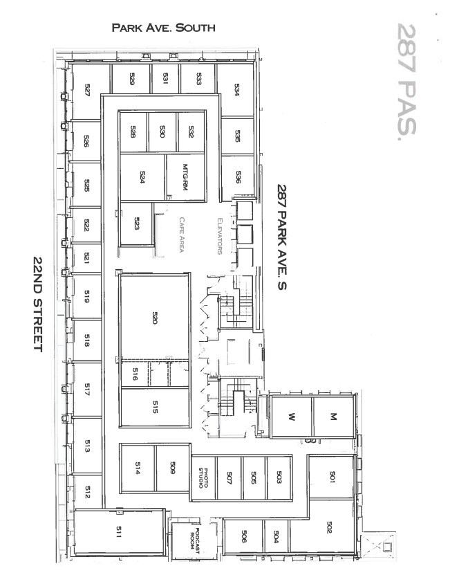 287 Park Ave S, New York, NY à louer Plan d  tage- Image 1 de 1