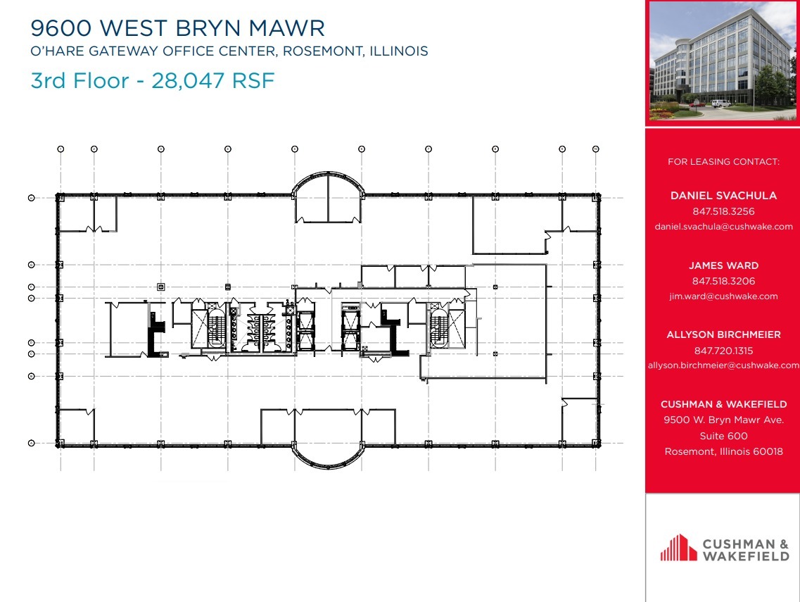 9600 W Bryn Mawr Ave, Rosemont, IL à louer Plan d’étage- Image 1 de 1