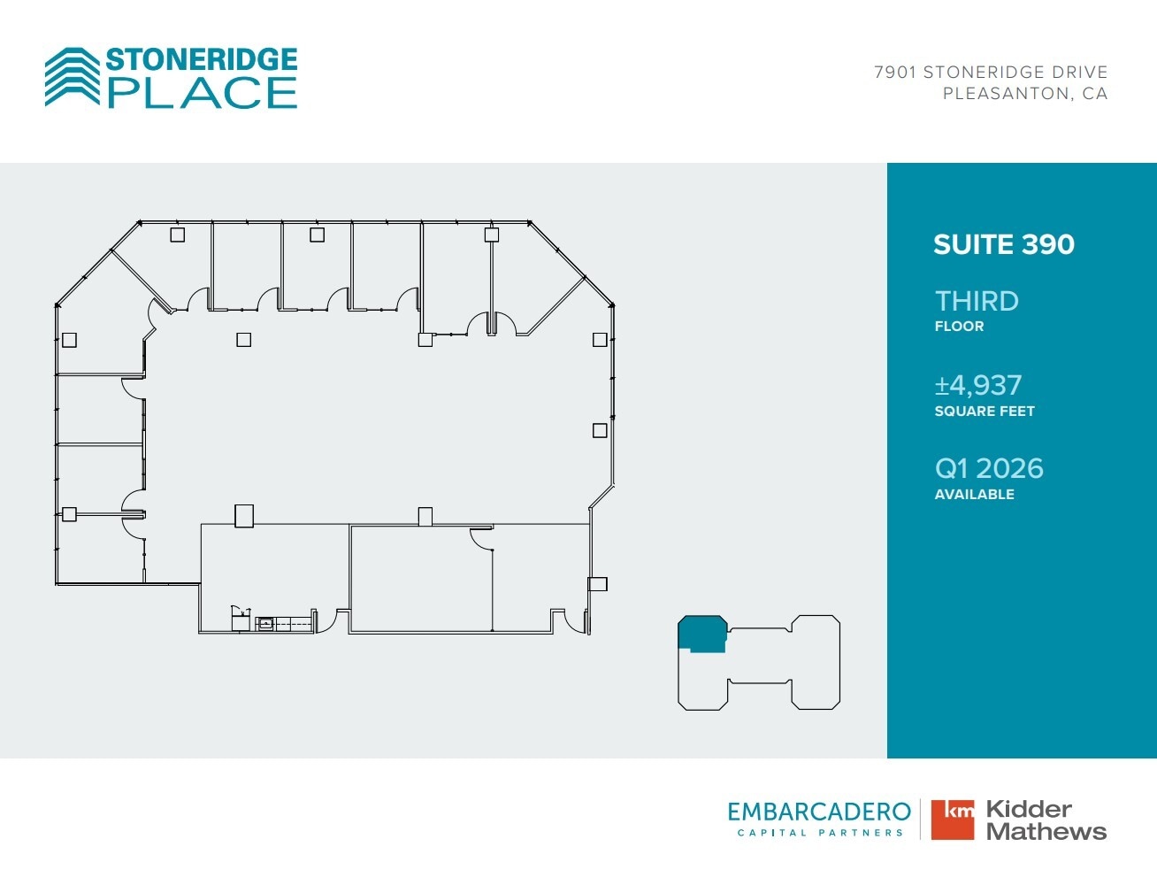 7901 Stoneridge Dr, Pleasanton, CA for lease Floor Plan- Image 1 of 2