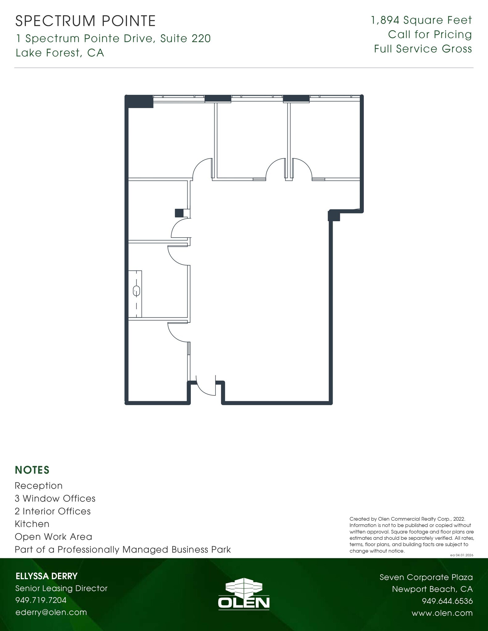 1 Spectrum Pointe Dr, Lake Forest, CA à louer Plan d’étage- Image 1 de 1