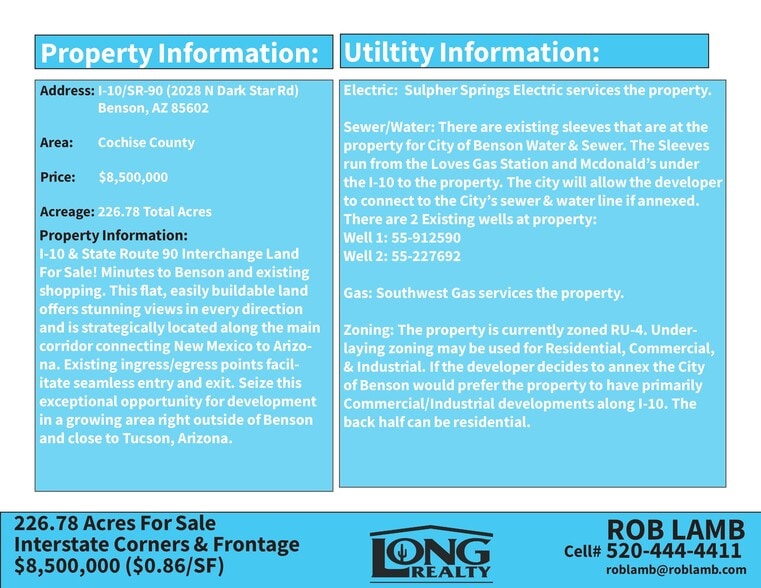 NWC I-10 / Highway 90, Benson, AZ for sale - Building Photo - Image 3 of 7