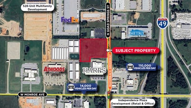 N Goad Springs St, Lowell, AR - Aérien  Vue de la carte - Image1