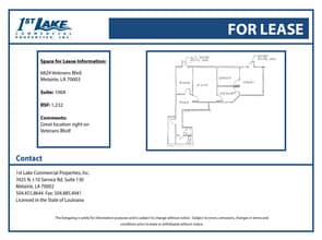 6824 Veterans Memorial Blvd, Metairie, LA à louer Plan d’étage- Image 1 de 1