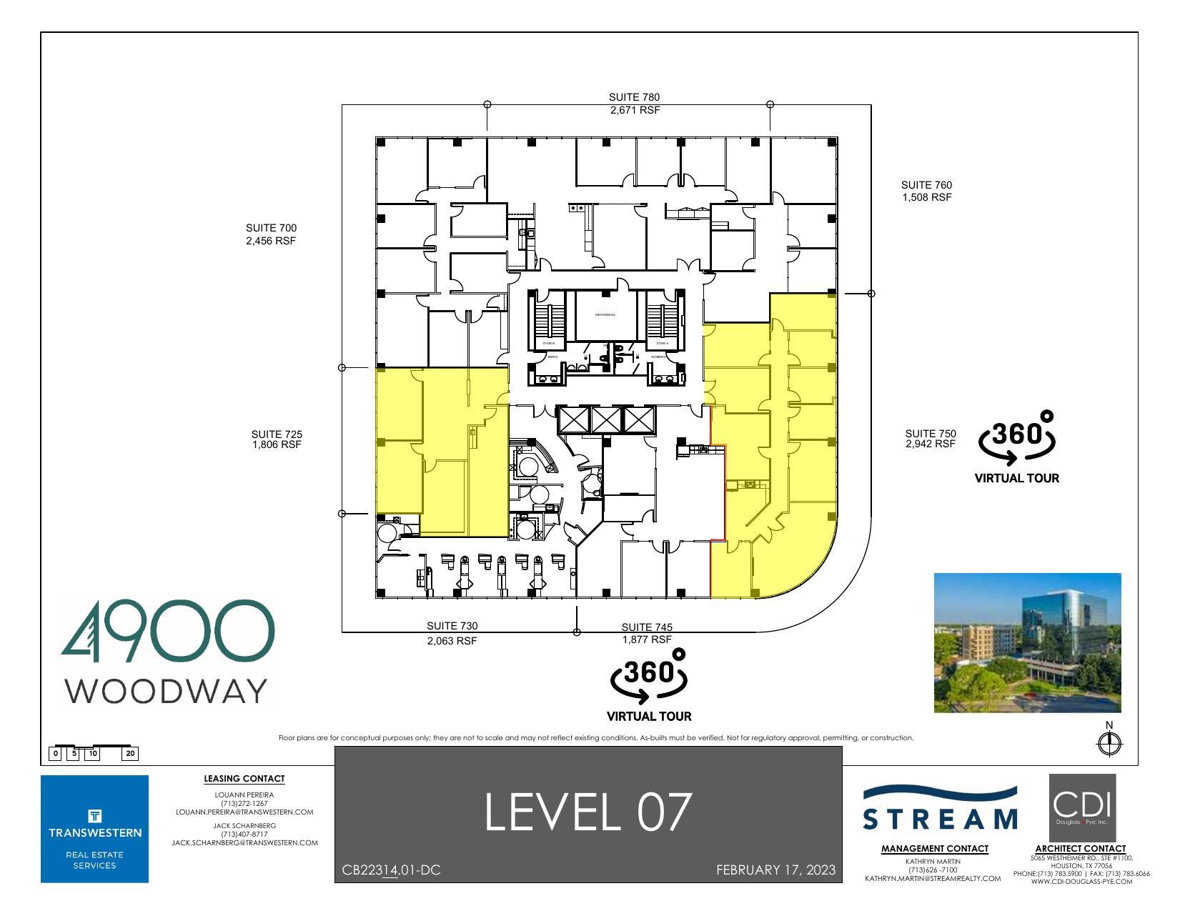 4900 Woodway Dr, Houston, TX à louer Plan d  tage- Image 1 de 1