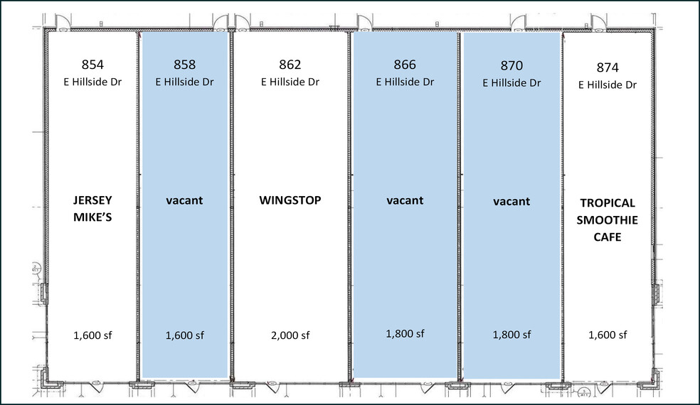 854-874 E Hillside Dr, Broken Arrow, OK à louer - Plan de site - Image 2 de 3