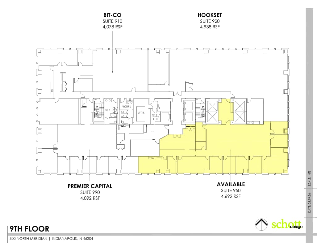 300 N Meridian St, Indianapolis, IN à louer Plan d’étage- Image 1 de 1