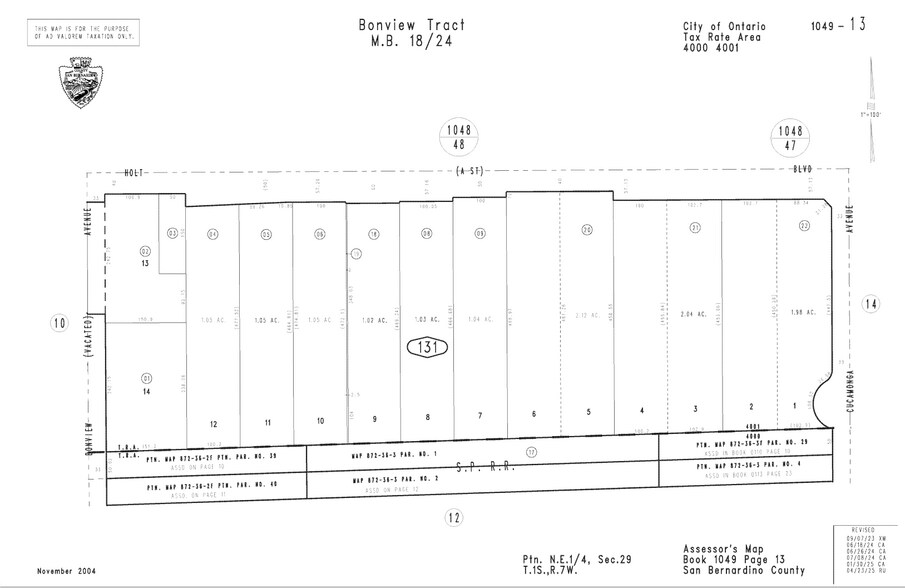 1050 E Holt Blvd, Ontario, CA à louer - Plan cadastral - Image 2 de 5
