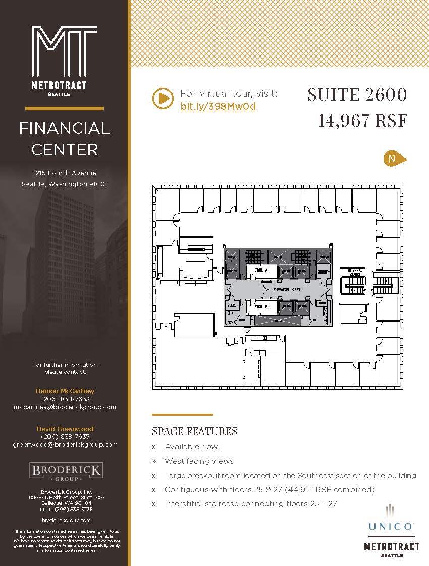 1215 4th Ave, Seattle, WA à louer Plan d’étage- Image 1 de 1