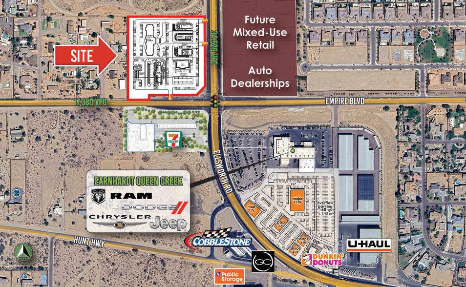 NWC Ellsworth Rd & Empire Blvd, Queen Creek, AZ for lease - Aerial - Image 2 of 3