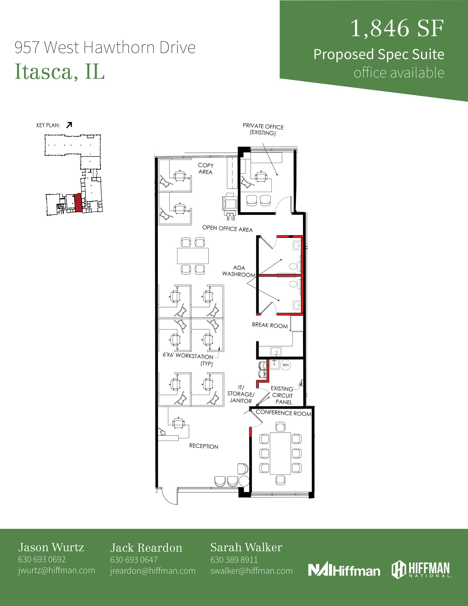 1091-1099 W Hawthorn Dr, Itasca, IL for lease Floor Plan- Image 1 of 1