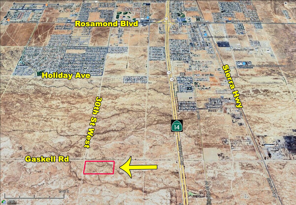 South East Corner of 30th St West & Gaskell Rd. Rd, Rosamond, CA for sale Aerial- Image 1 of 4
