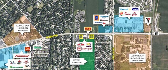 1602-1692 Carlyle Ave, Belleville, IL à vendre - Aérien - Image 2 de 2