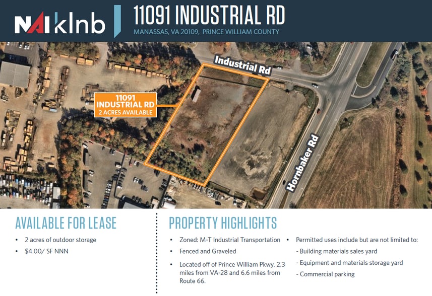 11091 Industrial Rd, Manassas, VA for lease - Aerial - Image 1 of 1
